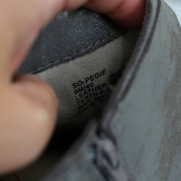 Sole Society Pegie Gray Metallic Leather Wedge Boots Twist Knot Size 9 Women's - Picture 5 of 6